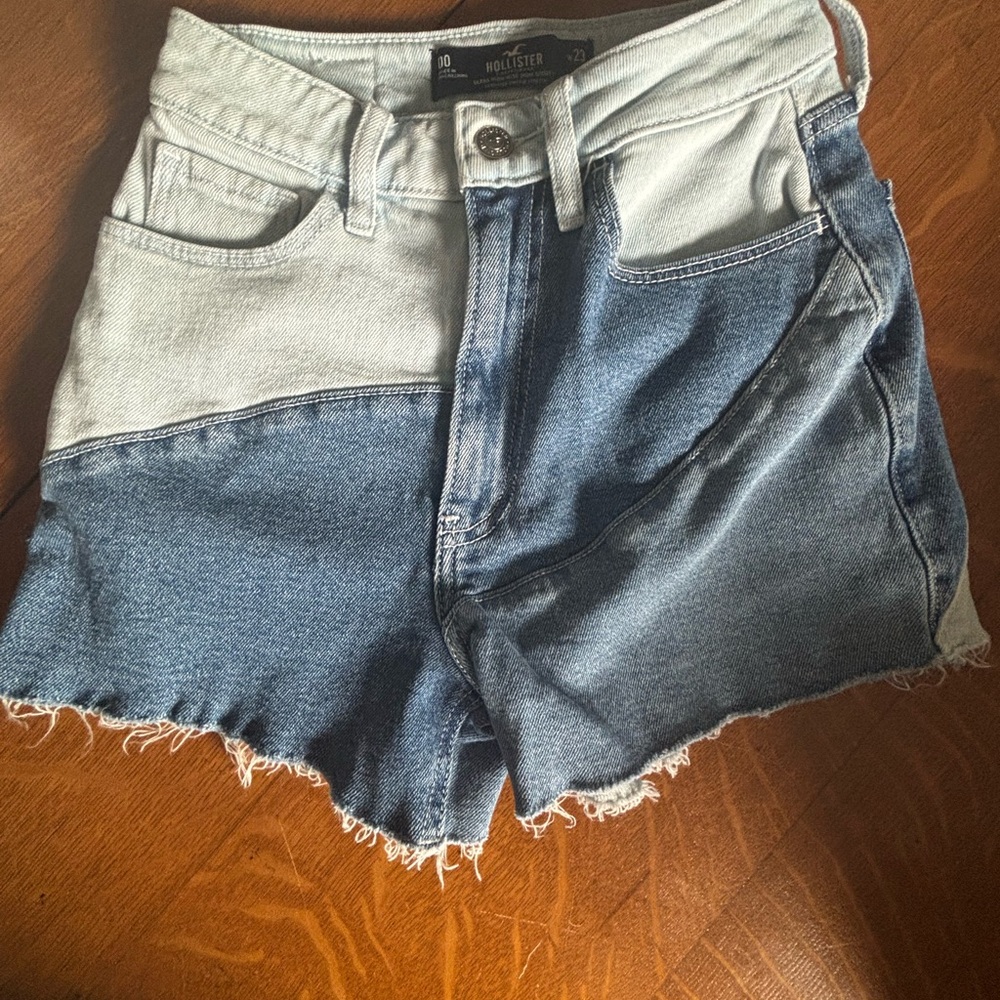 Hollister Blue Jean Shorts Distressed Cut-Off Style